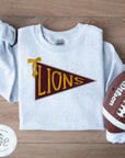 Applique Pennant Lions Digital Embroidery Design