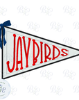 Applique Pennant Jaybirds Digital Embroidery Design