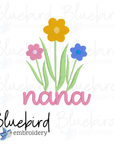 Nana Pocket Flowers Digital Embroidery Design