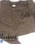 Monogrammed Leopard Crewneck