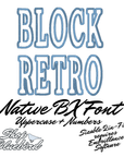 Block Retro Native BX Font Digital Embroidery Design