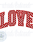 LOVE Checkered Sketch Digital Embroidery Design