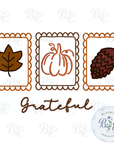 Grateful Sketch Icons Scalloped Stamps Digital Embroidery Design