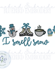 I smell snow-Winter Mini Icons Digital Embroidery Design