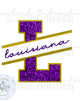 LA State Applique Digital Embroidery Design