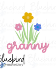 Granny Pocket Flowers Digital Embroidery Design