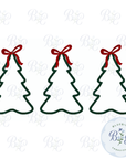 Christmas Tree Trio Applique Digital Embroidery Design