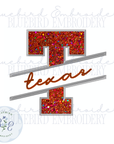 TX State Applique Digital Embroidery Design