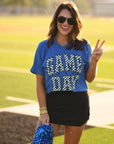 Royal Blue Checkered Game Day Tee - Bluebird Embroidery