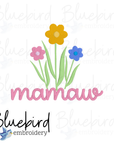 Mamaw Pocket Flowers Digital Embroidery Design