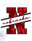 NE State Applique Digital Embroidery Design