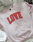 LOVE Checkered Sketch Digital Embroidery Design