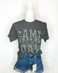 Charcoal Checkered Game Day Tee