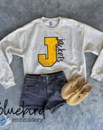 Bandana Varsity Letter Applique Embroidered Sweatshirt