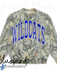 Camo Semi-Custom Mascot Applique Embroidered Crewneck