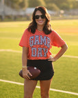 Orange Checkered Game Day Tee - Bluebird Embroidery