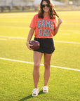 Orange Checkered Game Day Tee - Bluebird Embroidery