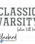 Classic Varsity Fill Native BX Font Digital Embroidery Design