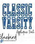 Classic Varsity Applique Native BX Font Digital Embroidery Design