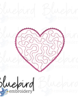 Stippled Scalloped Heart Applique Digital Embroidery Design