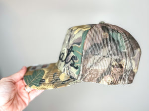 Bobcats Embroidered Script Camo Hat-3D Puff
