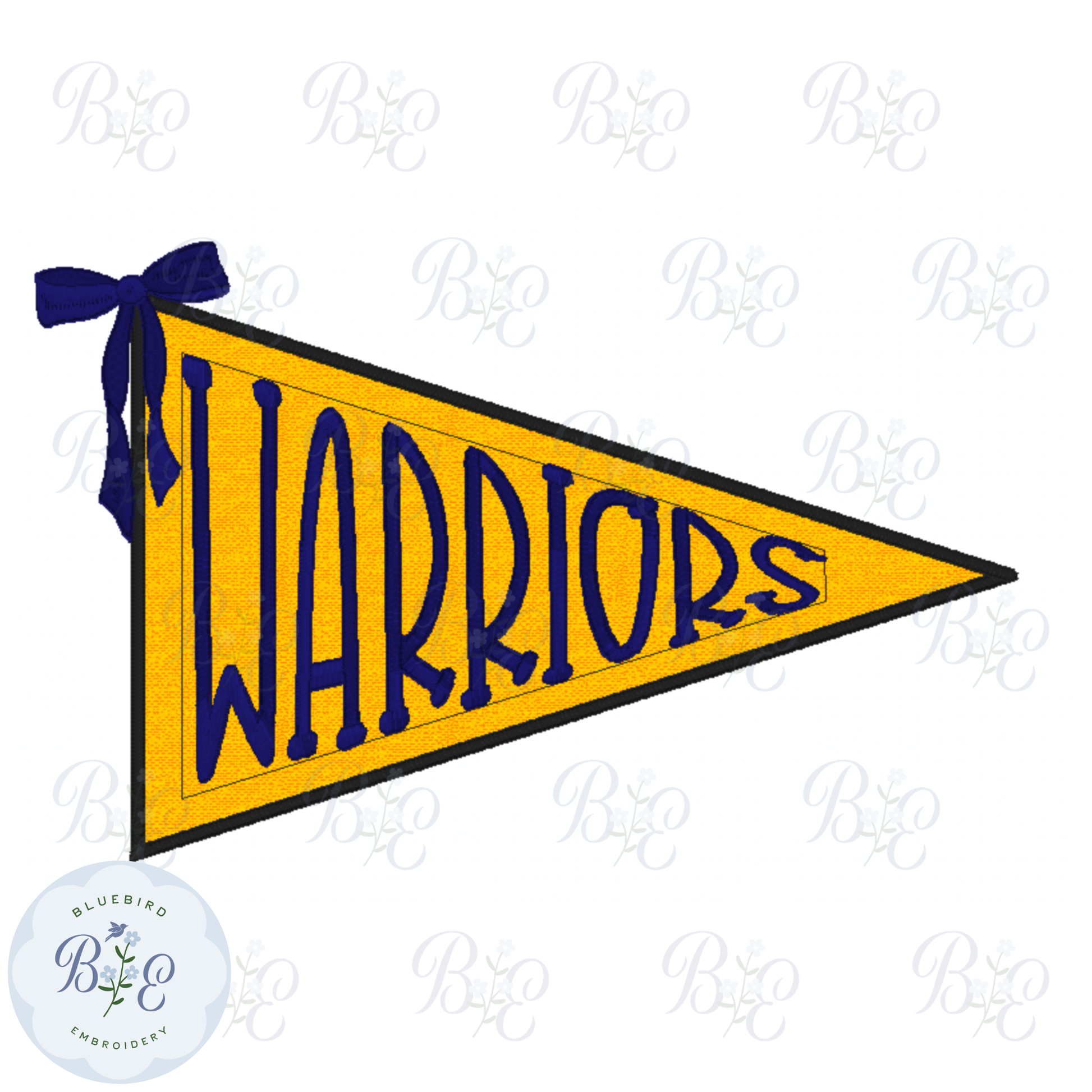 Applique Pennant Warriors Digital Embroidery Design