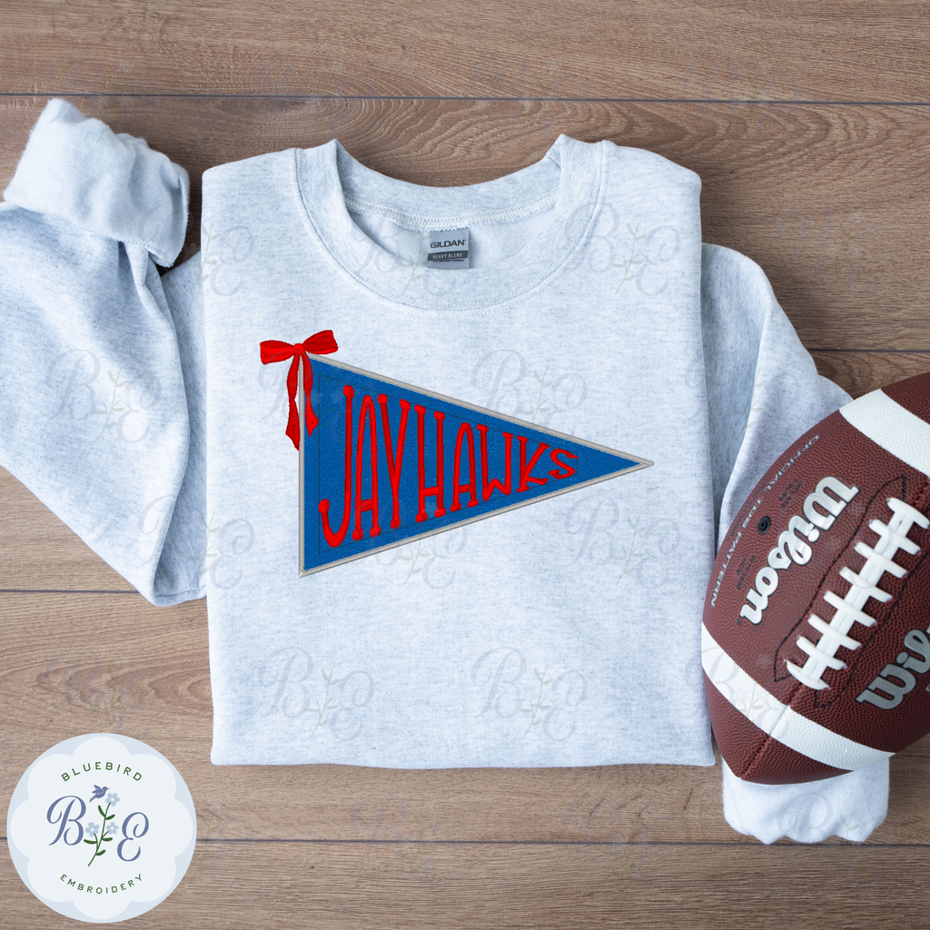 Applique Pennant Jayhawks Digital Embroidery Design