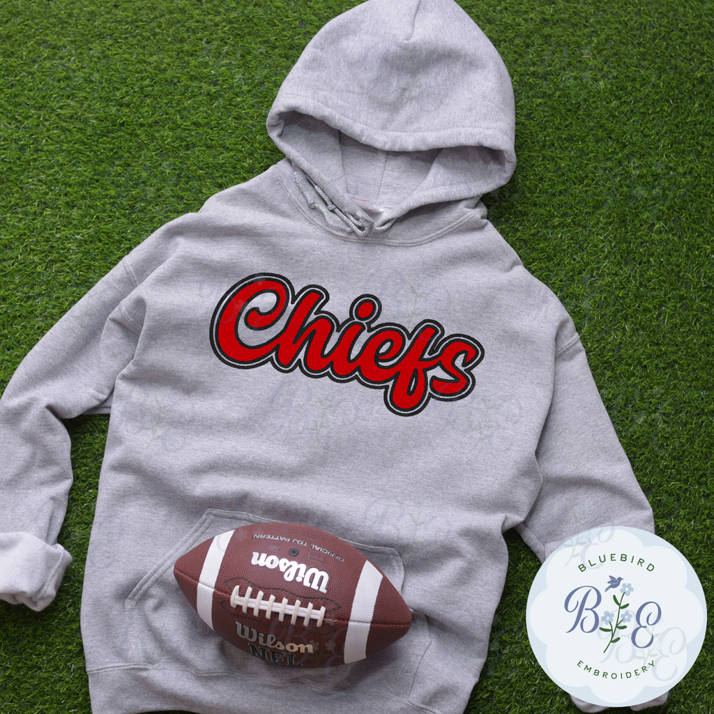 Chiefs Single Satin Applique Digital Embroidery Design