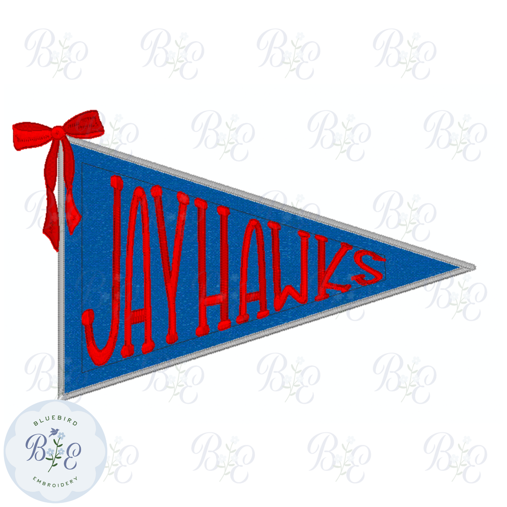 Applique Pennant Jayhawks Digital Embroidery Design