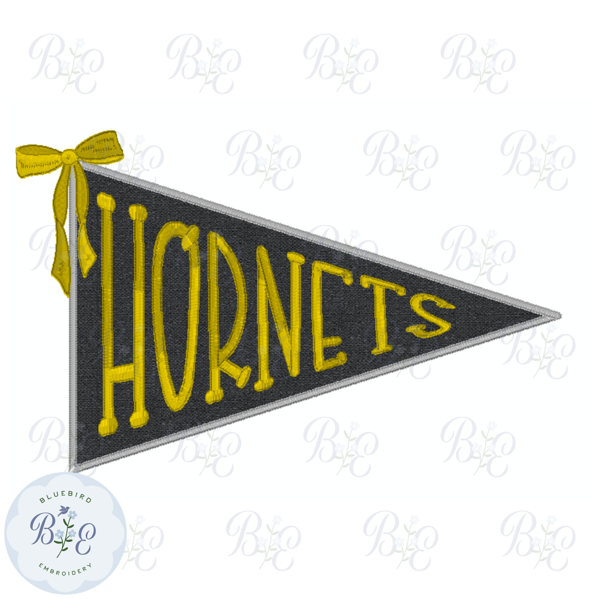 Applique Pennant Hornets Digital Embroidery Design
