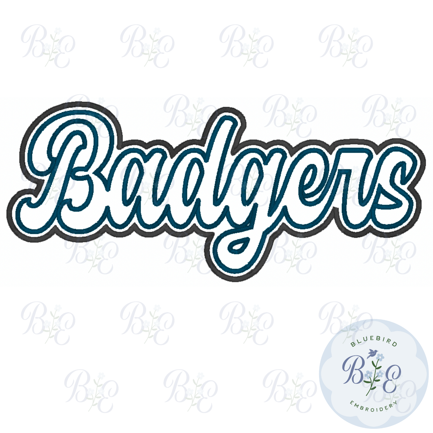 Badgers Single Satin Applique Digital Embroidery Design