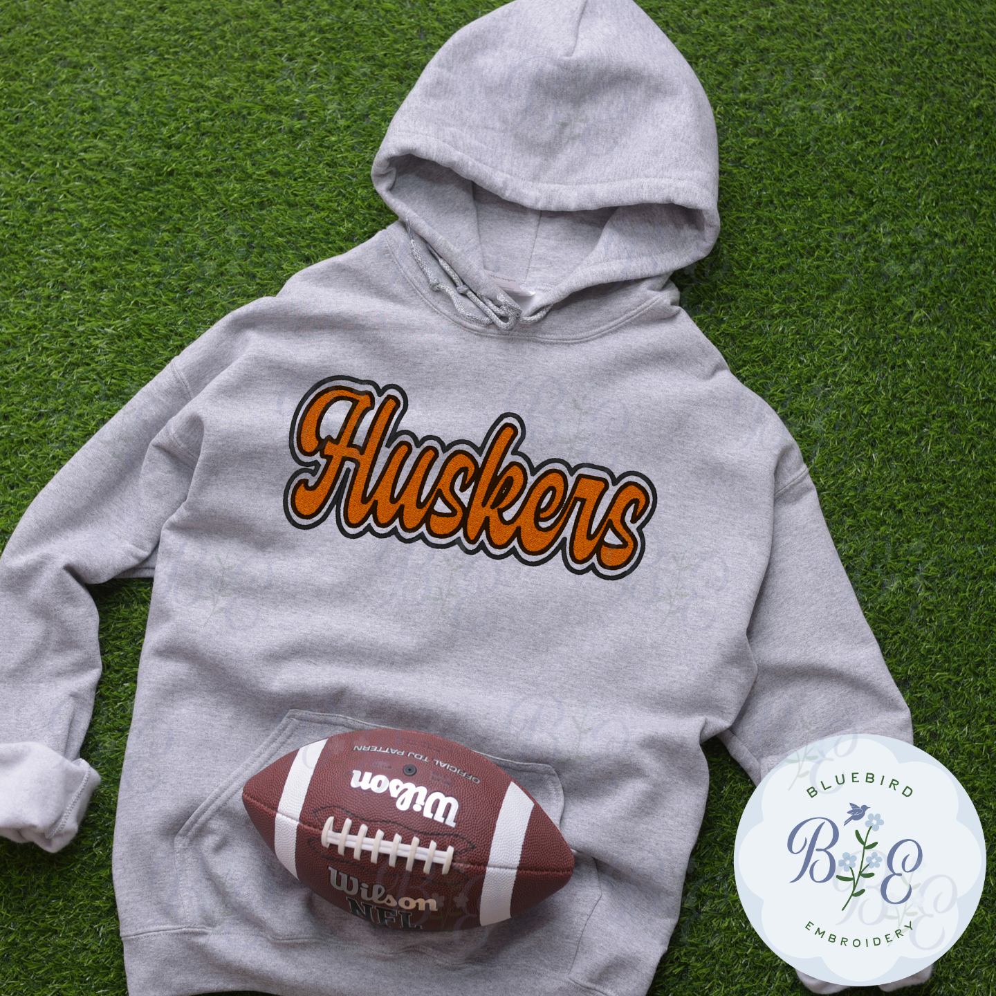 Huskers Single Satin Applique Digital Embroidery Design