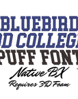 3D College Puff Native BX Font Digital Embroidery Design