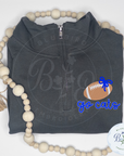 Quarter Zip Embroidered Football Design