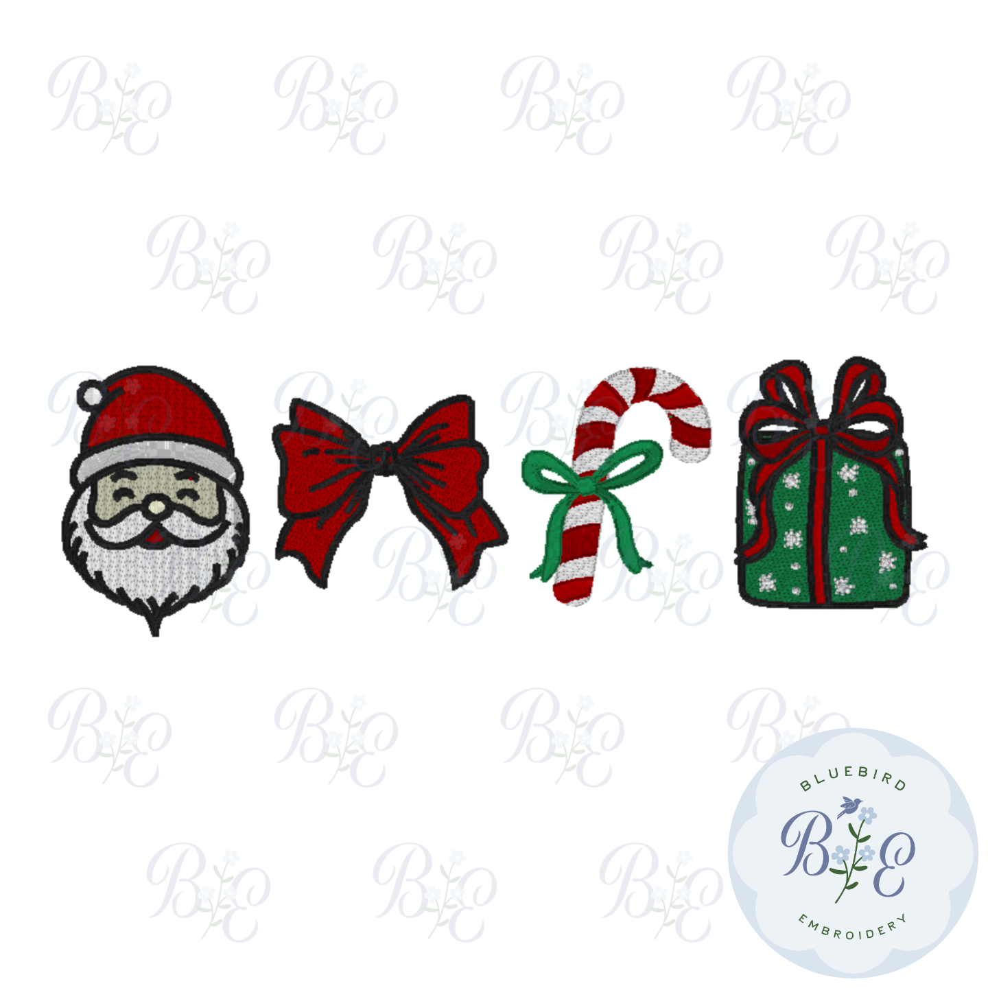 Christmas Icons Filled Digital Embroidery Design