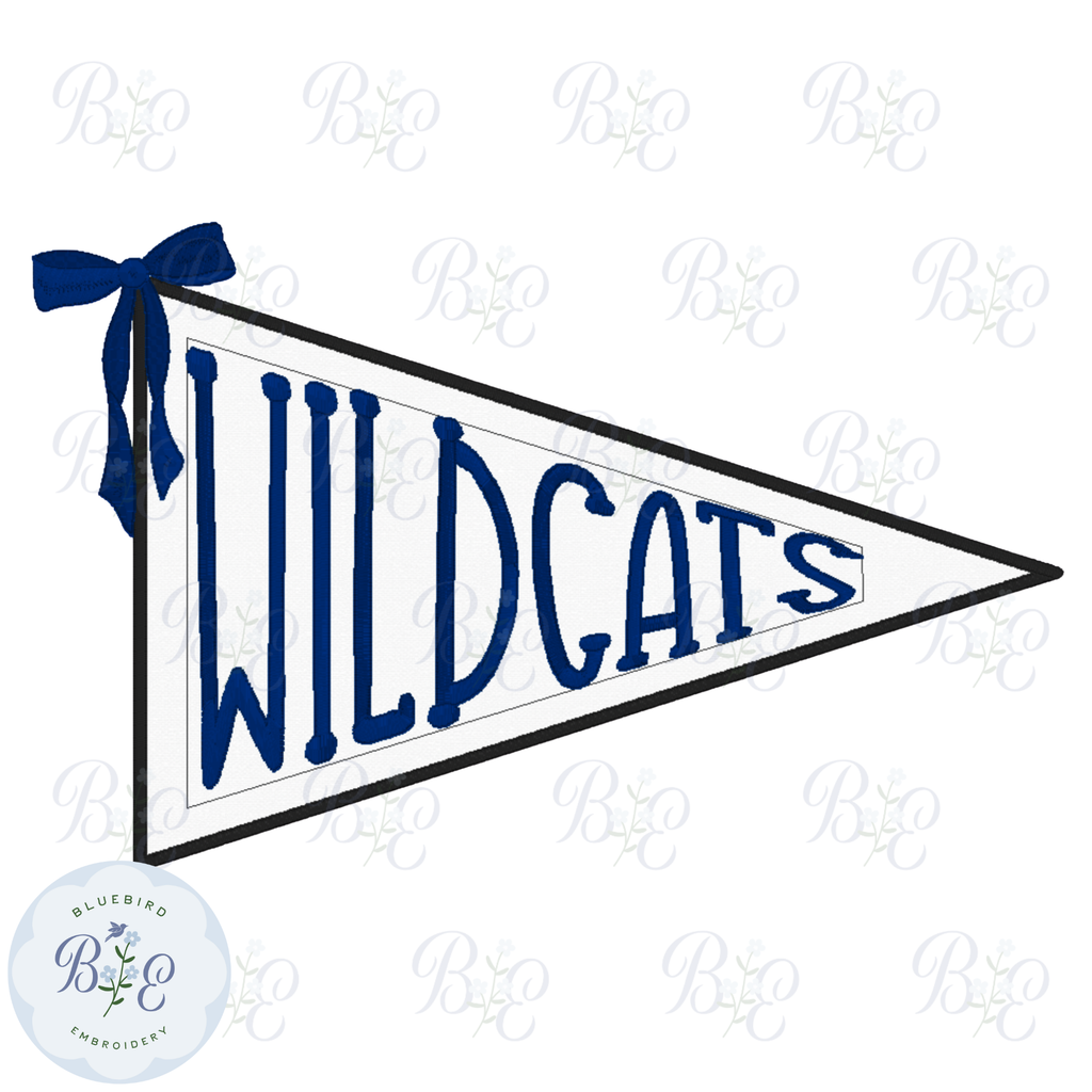 Applique Pennant Wildcats Digital Embroidery Design