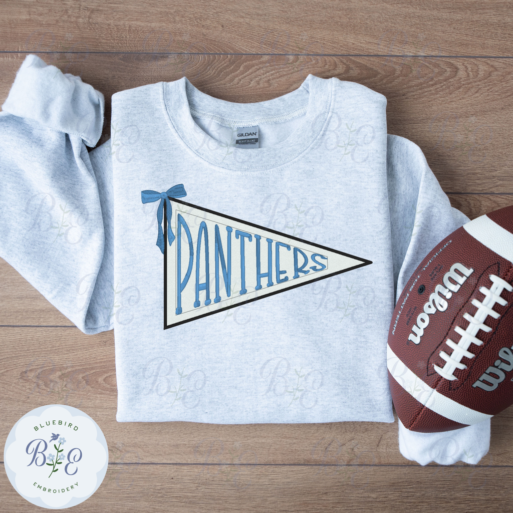 Applique Pennant Panthers Digital Embroidery Design