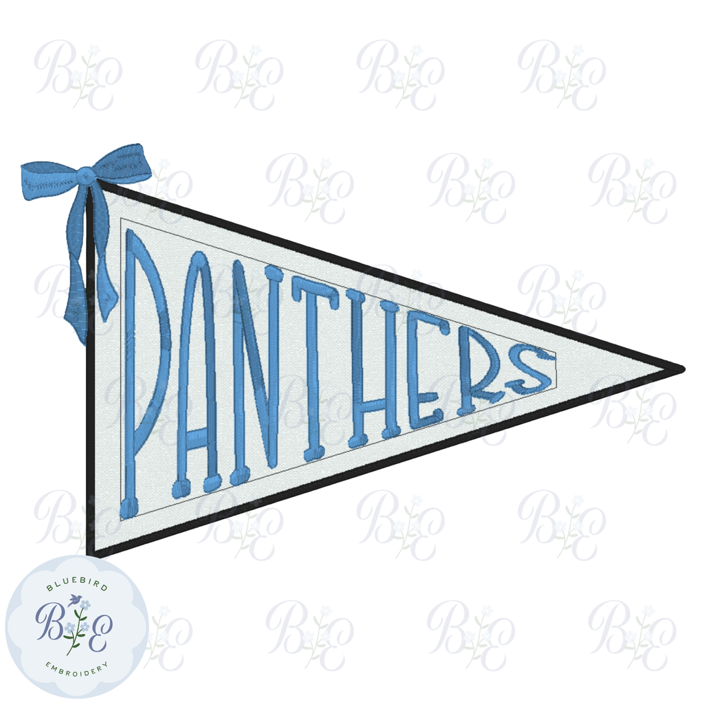 Applique Pennant Panthers Digital Embroidery Design