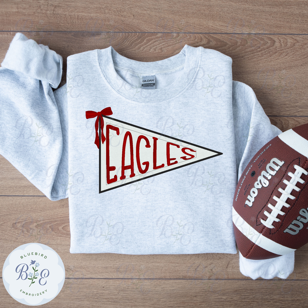 Applique Pennant Eagles Digital Embroidery Design