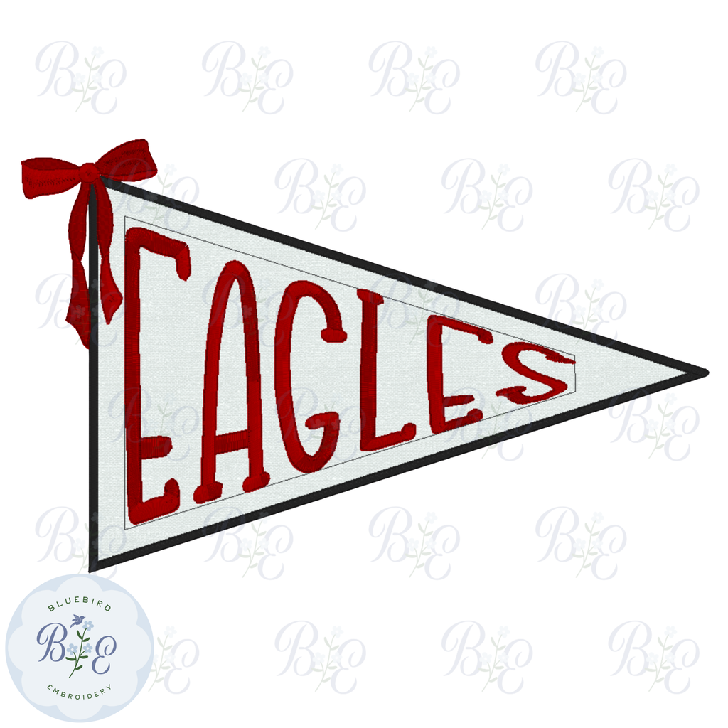 Applique Pennant Eagles Digital Embroidery Design