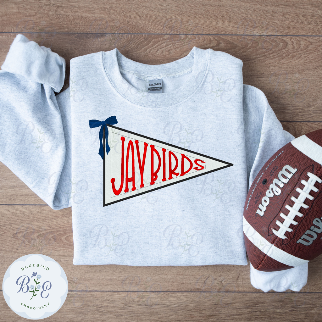 Applique Pennant Jaybirds Digital Embroidery Design