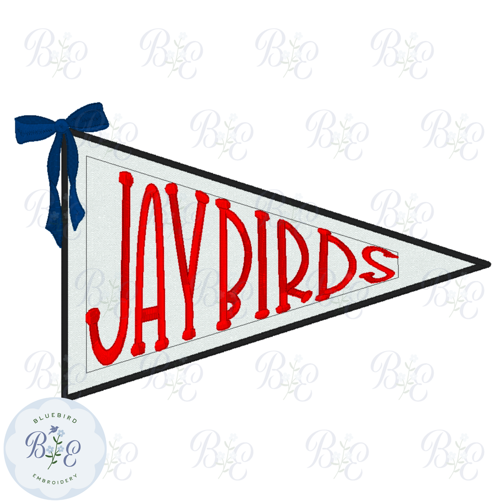 Applique Pennant Jaybirds Digital Embroidery Design