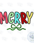MERRY Applique Digital Embroidery Design