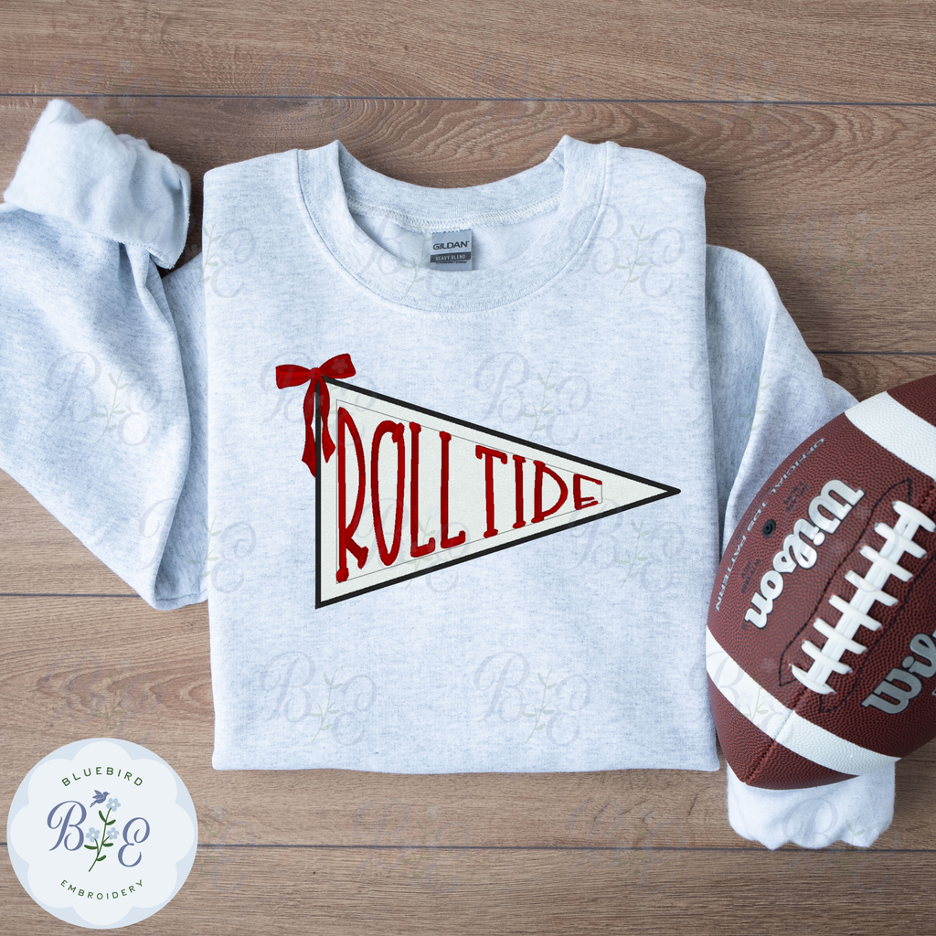 Applique Pennant Roll Tide Digital Embroidery Design