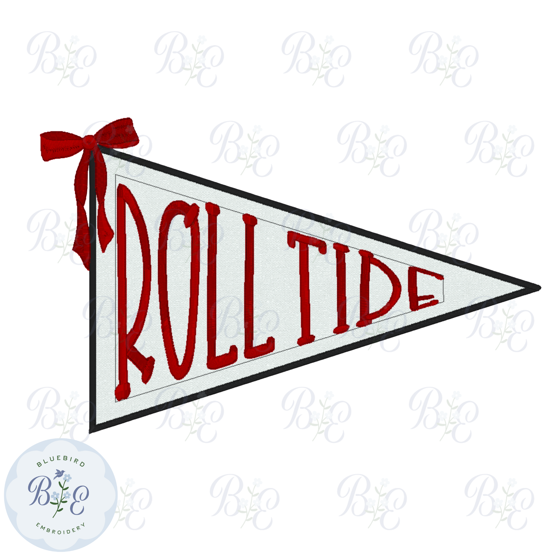 Applique Pennant Roll Tide Digital Embroidery Design