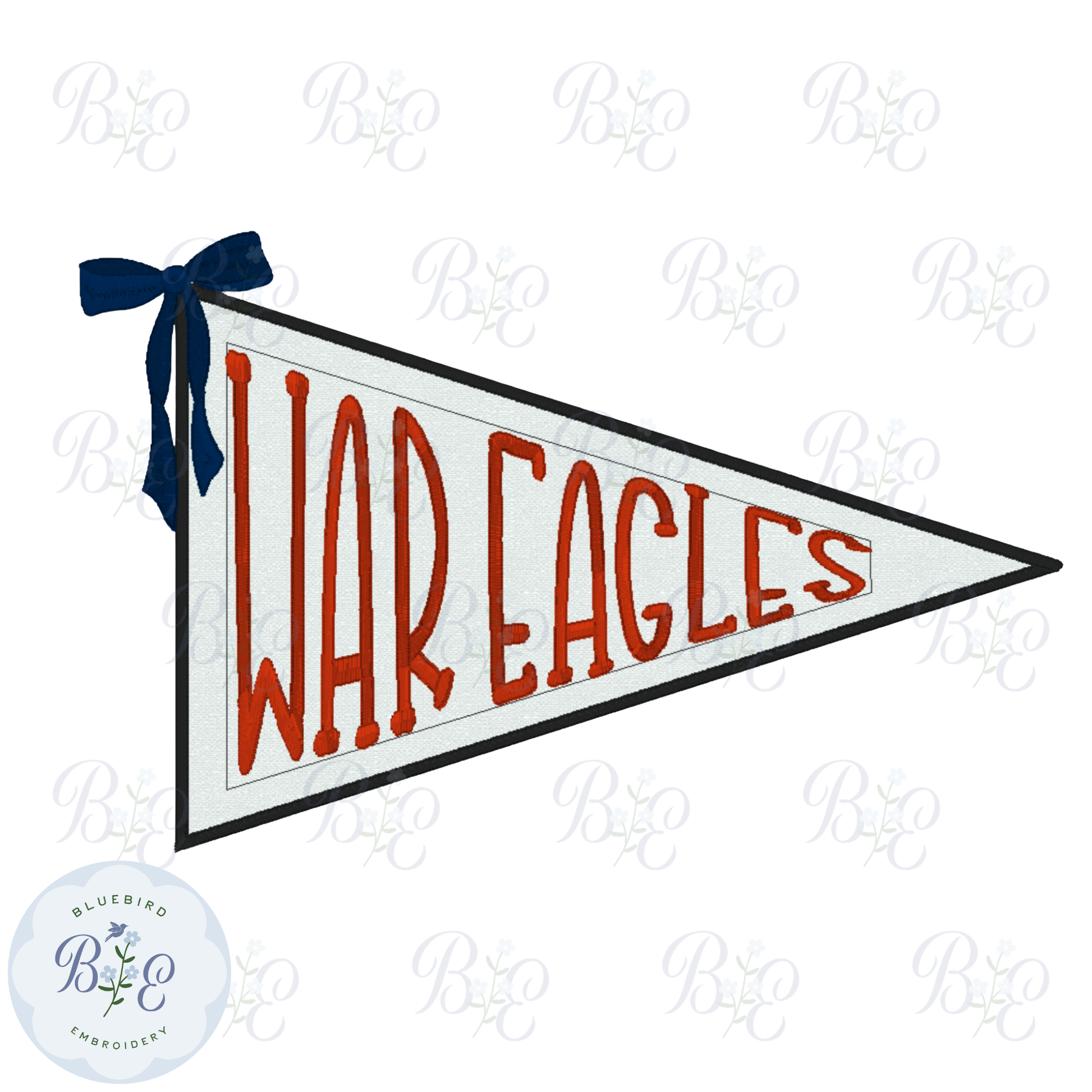 Applique Pennant War Eagles Digital Embroidery Design