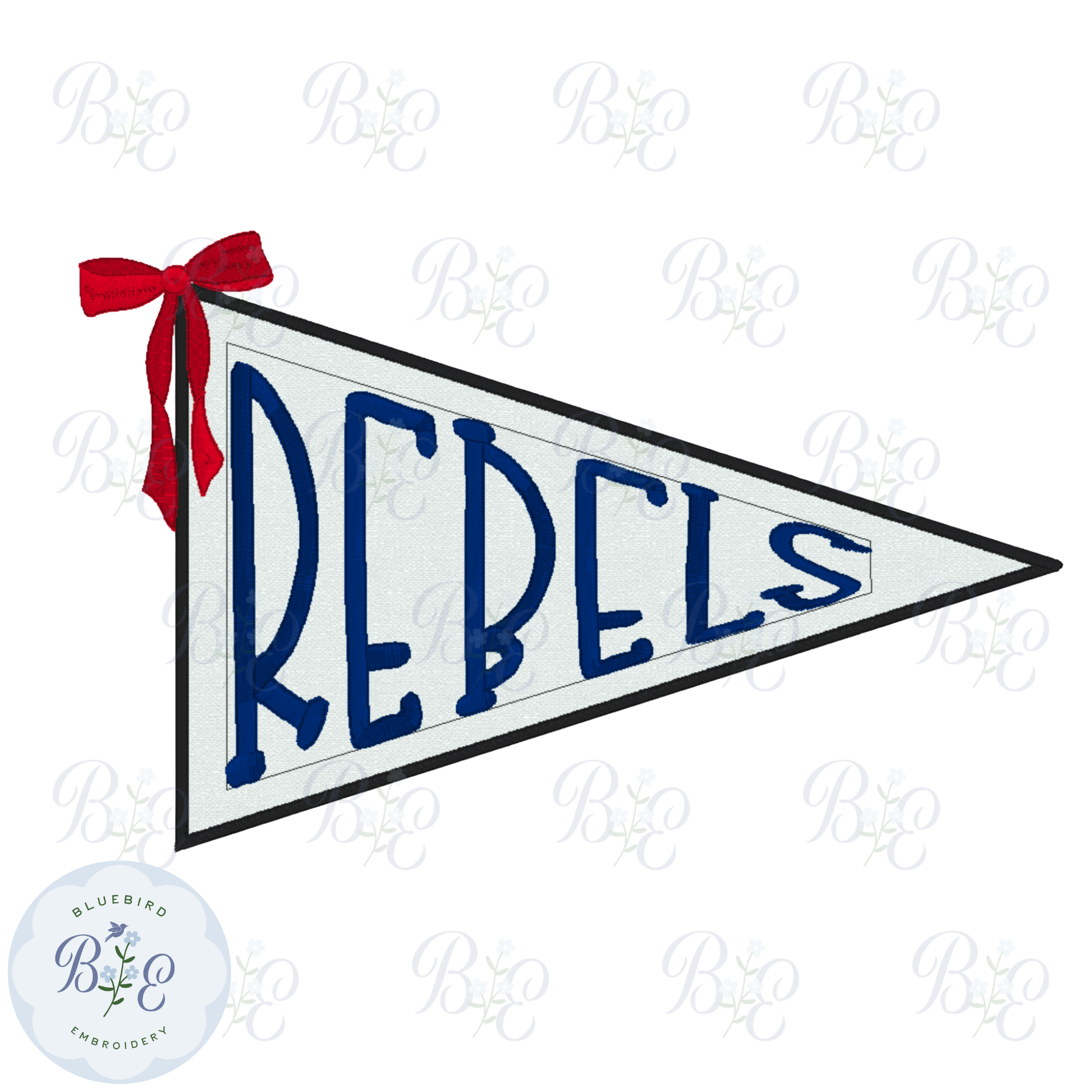 Applique Pennant Rebels Digital Embroidery Design