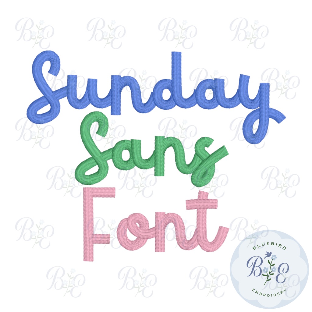 Sunday Sans Native BX Font Digital Embroidery Design