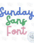 Sunday Sans Native BX Font Digital Embroidery Design