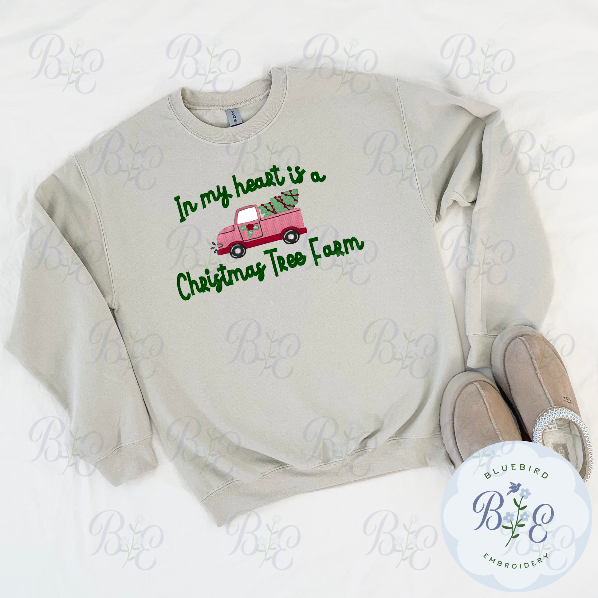 In my heart is a Christmas Tree Farm Digital Embroidery Design